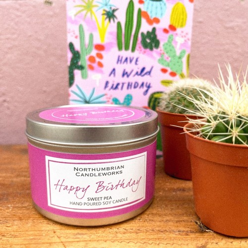 Happy Birthday Sweet Pea Candle