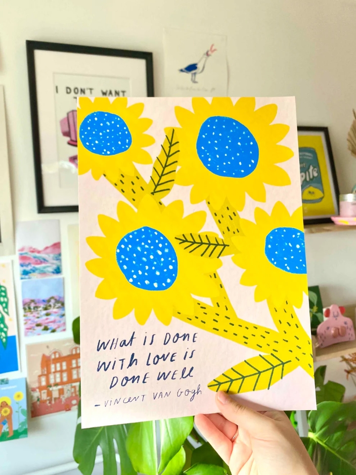 Van Gogh Sunflowers Quote Art Print