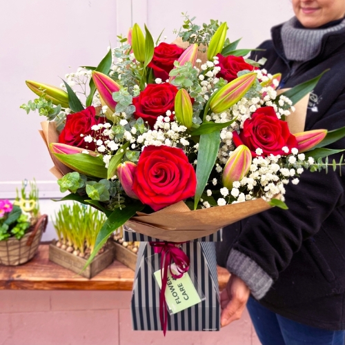 Rose  and lily handtied