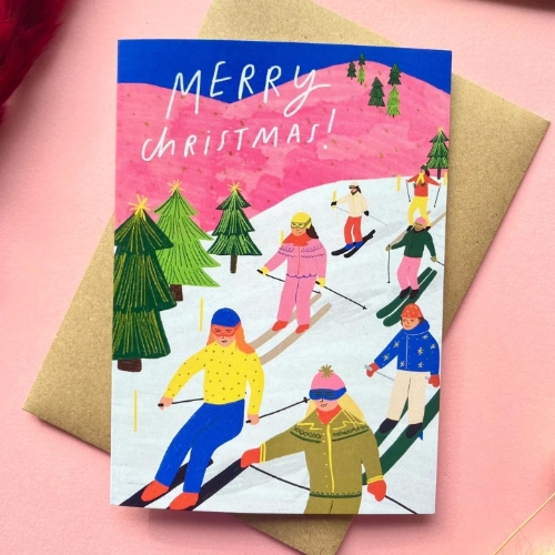 Ski Season Christmas Greeting Card